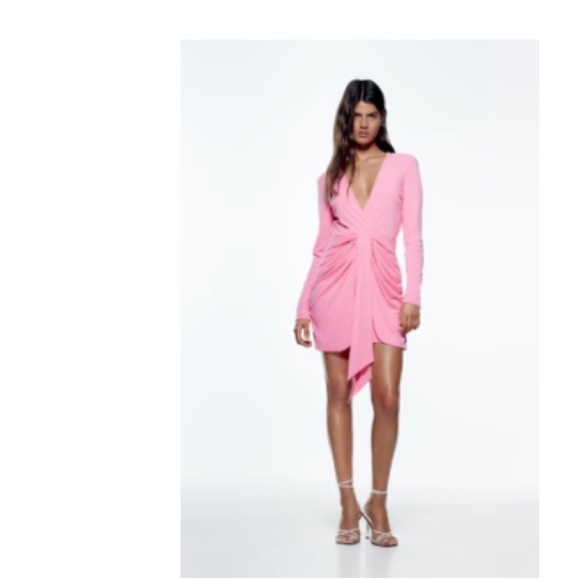 Pink long sleeve Zara dress - Picture 1 of 4